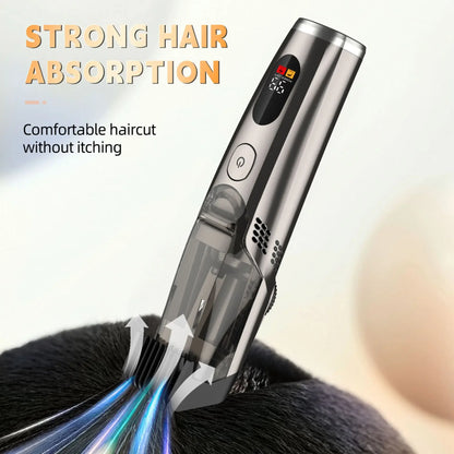 Vacuum Beard Trimmer – Adjustable Length, Mess-Free Grooming with Dual Comb Set for Precision Trimming