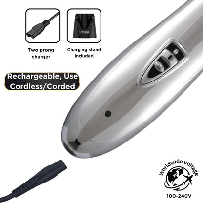 Cordless hair cutter with sharp blades, ideal for beard and hair trimming