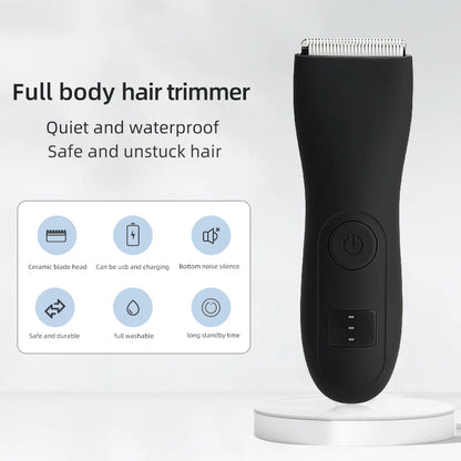 Skin-safe hair cutter for men and women, ideal for sensitive areas like bikini, groin, and underarms.